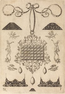 35 Yassı Taşlı Kare Büyük Kolye by Daniel Mignot