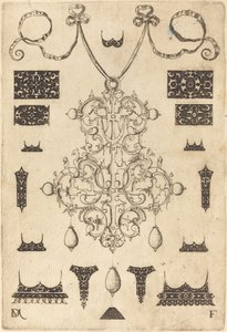 Altta Üç Damlalı Büyük Kolye, On Beş Farklı Çivi ile Çevrilmiş by Daniel Mignot