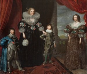 Christian Bruce, Devonshire Kontesi ve çocukları, c. 1629 (tuval üzerine yağlı boya)