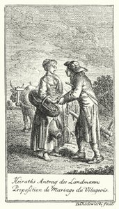 Köylü Evlilik Teklifi (gravür) by Daniel Nikolaus (after) Chodowiecki