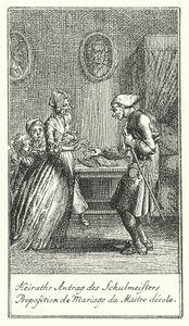 Okul Müdürünün Evlilik Teklifi (gravür) by Daniel Nikolaus (after) Chodowiecki
