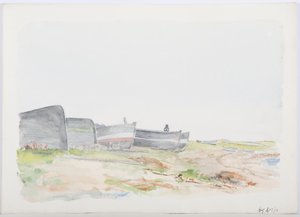 Fishing Cobles, Holy Island, 1895 (kağıt üzerinde kalem ve wc)