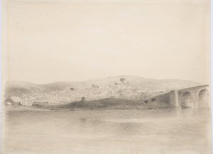 Hexham, c.1916 (kağıt üzerinde kömür) by Daniel Oliver