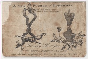 İngiltere ve Fransa'nın Kral ve Kraliçelerinin Yapboz Portreleri, 1794.