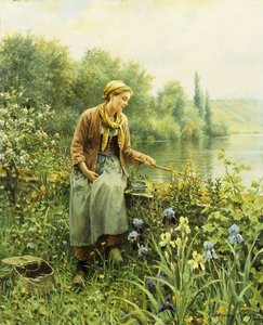 Bir Bahar Günü Balık Tutmak, by Daniel Ridgway Knight