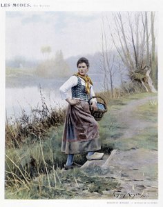R. Knight tarafından nehirden dönen kadın, c. 1905
