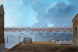 'Lord Nelson'ın Thames Nehri'ndeki Cenaze Alayı', c1806
