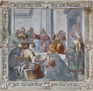 Doktorlar arasında İsa (fresk) by Daniele Crespi
