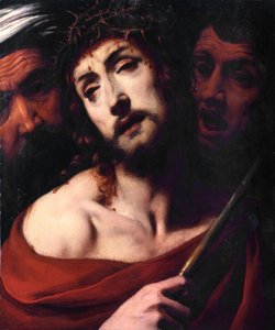 Acı çeken Mesih'in Mesih Yüzü ile alay etmesi dikenlidir. Tablo Daniele Crespi (1598-1630) 17. yüzyıl Basilica San Giovanni, Busto Arsizio İtalya by Daniele Crespi