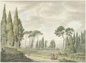 Tivoli'deki Villa d'Este teraslarının görünümü Tivoli'deki Villa d'Este'deki terasların görünümü