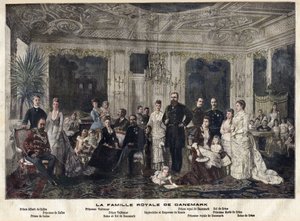 Danimarka Kraliyet Ailesi (renkli gravür) by Danish School