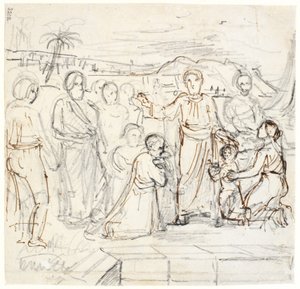 Mesih küçük çocukları kutsar by Dankvart Dreyer