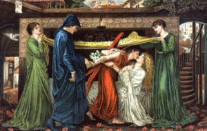 Dante Alighieri, Beatrice ile tanışıyor, 1900 civarı (kartpostal)