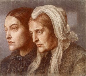 Christina Georgina Rossetti ve Frances Mary Lavinia Rossetti by Dante Gabriel Charles Rossetti