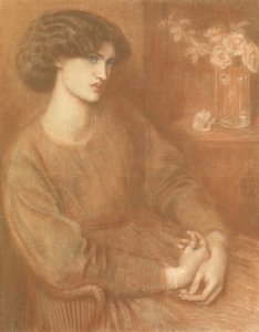 Jane Morris, 1868 (renkli tebeşirler) by Dante Gabriel Charles Rossetti