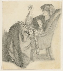 Lachesis: Sandalye Dikişinde Oturan Jane Morris Çalışması, 1860