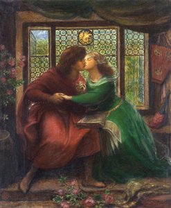 Paolo (Malatesta) (yak. 1246 veya 1248-c. 1285) ve Francesca da Rimini (veya da Polenta) (1255-1285) - Dante Alighieri tarafından "" La Divina Commedia "" (İlahi Komedya) karakterinin temsili (1265- 1321) - Dante Gabriel Rossetti