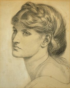 "The Bower Meadow" için Bir Kafa Çalışması, 1872 by Dante Gabriel Charles Rossetti