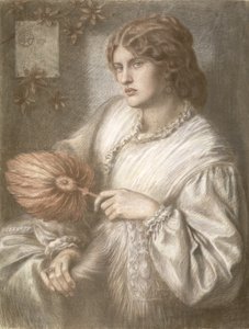 Yelpazeli Kadın, 1870 by Dante Gabriel Charles Rossetti