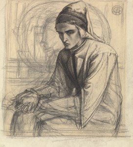 Meditasyonda Dante Nar Tutuyor by Dante Gabriel Rossetti