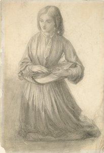 Yaylı Enstrüman çalan Elizabeth Siddal, c1852 by Dante Gabriel Rossetti
