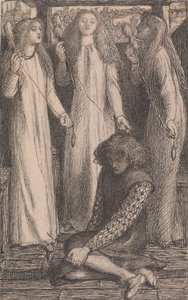 Elfen-Mere Hizmetçilerine Örnek by Dante Gabriel Rossetti