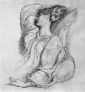 İzlanda Elbiseli Jane Morris by Dante Gabriel Charles Rossetti