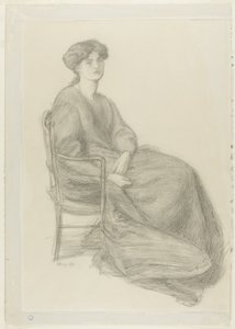 Bayan William Morris Sandalyede Oturuyor by Dante Gabriel Rossetti