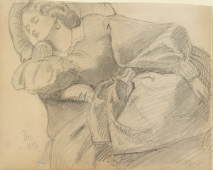 Ruth Herbert uyuyor, 1858 by Dante Gabriel Rossetti