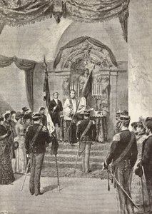 Askeri inceleme sırasında İtalyan Ordusunun bayraklarının kutsanması, 16 Mart by Dante Paolocci