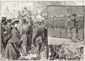 Amiral Luigi Buglione di Monale'nin (1821-1884) cenazesi, Roma, İtalya, Dante Paolocci'nin çiziminden gravür, L'Illustrazione Italiana'dan, No 52, 28 Aralık by Dante Paolocci