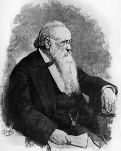 İtalyan devlet adamı Agostino Depretis'in (1813-1887) portresi, Dante Paolocci'nin (1856-1926) çizimi, L'Illustrazione Italiana'dan gravür, 22 Kasım by Dante Paolocci