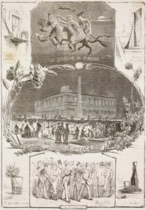 Aziz John'un gecesi, Roma, İtalya, L'Illustrazione Italiana'dan Dante Paolocci'nin çiziminden gravür, No 38, 16 Temmuz by Dante Paolocci