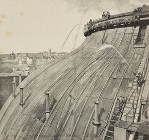Palazzo Montecitorio'nun yıkama kubbesi, Roma, İtalya, L'Illustrazione Italiana'dan Dante Paolocci'nin çizim sonrası gravürü, Yıl XX, No 29, Temmuz 16 by Dante Paolocci