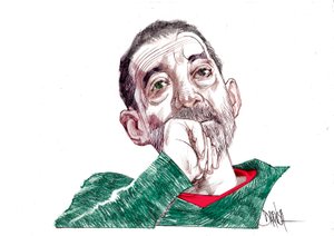 Emanuele Trevi, 2021 (dijital renkli kalem çizimi) by Dariush Radpour