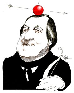 Gioachino Rossini, 2024 (dijital renkli kalem çizimi) by Dariush Radpour