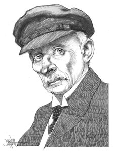 Gustav Meyrink, 2024 (dijital renkli kalem çizimi) by Dariush Radpour