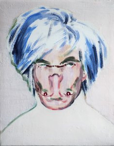 Şok Kafalı Warhol, 2013 (tuval üzerine akrilik) by Darren Coffield