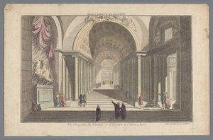 Roma'daki Aziz Petrus'un giriş kapısı ve merdiveninin görünümü Vestibule de St. Pierre a Rome / Vue Perspective du Vestibule, et de l'escalier de St. Pierre a Rome (nesne üzerindeki başlık) by Daumont
