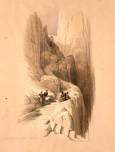 Sina Zirvesine Yükseliş, 20 Şubat 1839, Louis Haghe (1806-85) pub tarafından oyulmuş 