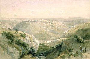 Güneyden Kudüs, 12 Nisan 1839, Louis Haghe (1806-85) pub tarafından oyulmuş 