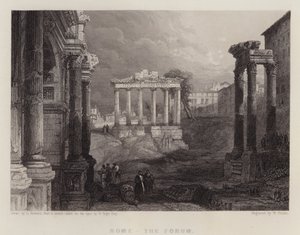 Roma, Forum (renkli taş) by David (after) Roberts
