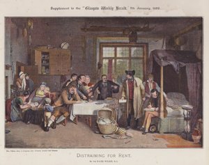 Kiralık Zorlama (renkli lito) by David (after) Wilkie