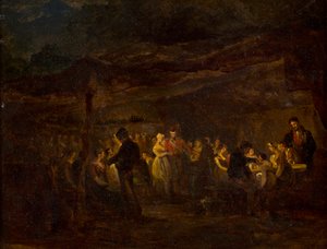 Bir Akşam Ziyafeti, Kaleden Önce Askerler (panelde yağlı boya) by David (circle of) Wilkie