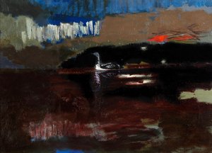Kara Boğazlı Dalgıç, 1986 dolayları (tuval üzerine yağlıboya) by David Alan Redpath Michie