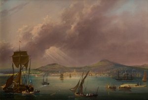 Nehirden Dundee, 1835 dolayları (tuval üzerine yağlı boya) by David Angelo Andrews