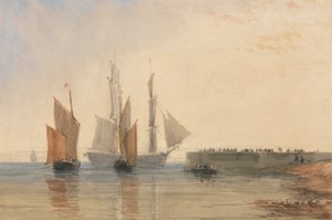 Calais Limanı'na giriş by David Cox