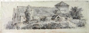 Llanfair Kilisesi, Kuzey Galler, c.1813 by David Cox
