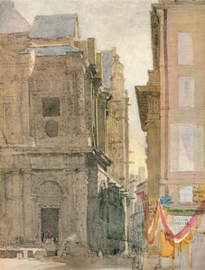 Aziz Eustache Kilisesi, Paris, c1829 by David Cox the elder