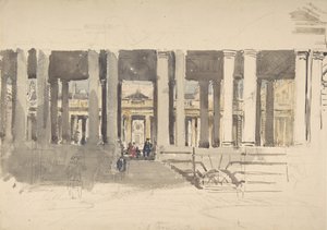 Greenwich Hastanesi recto, Bir Binanın Çalışması verso, ca. 1831. by David Cox the elder
